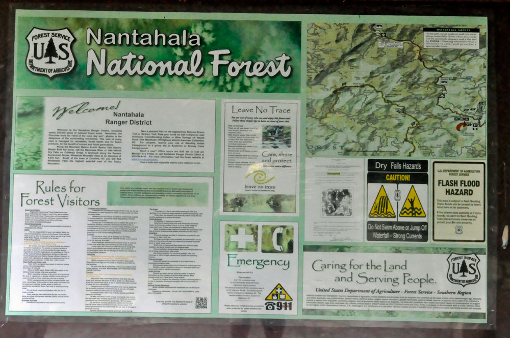 Nantahala National Forest information sign